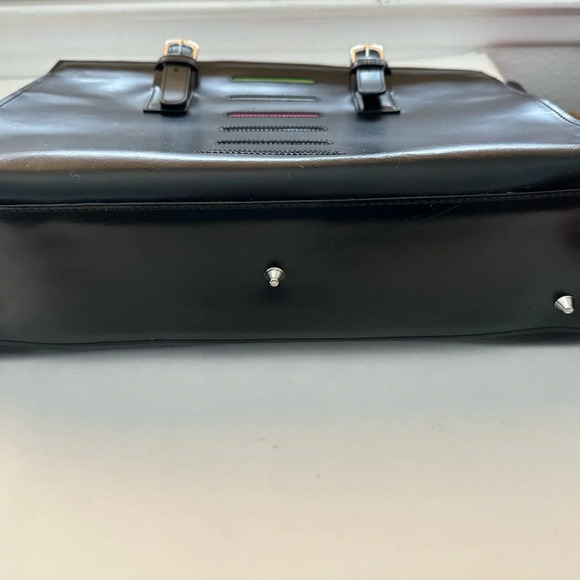 JACK GEORGES Italian Black Leather Tote - Picture 10 of 13